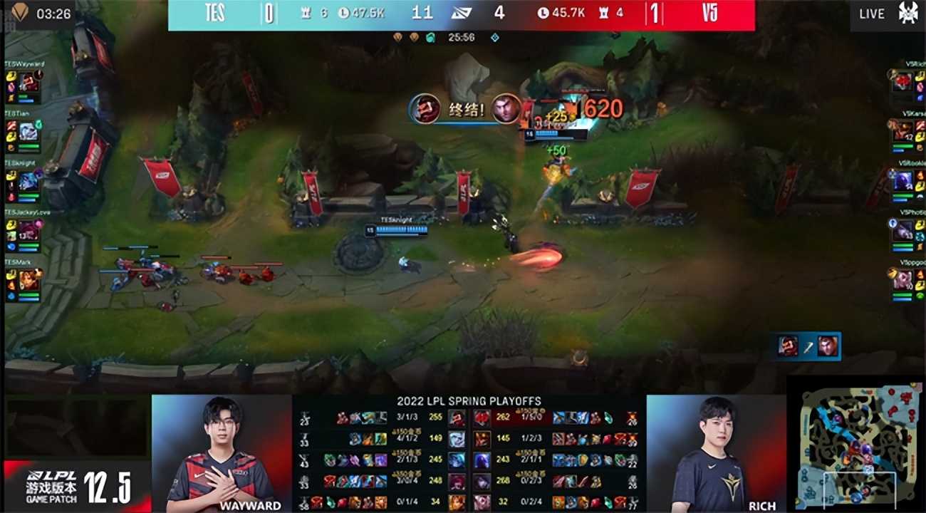 LOL-LPL:阿水厄斐琉斯怒砍四杀,TES让一追三淘汰V5晋级决赛